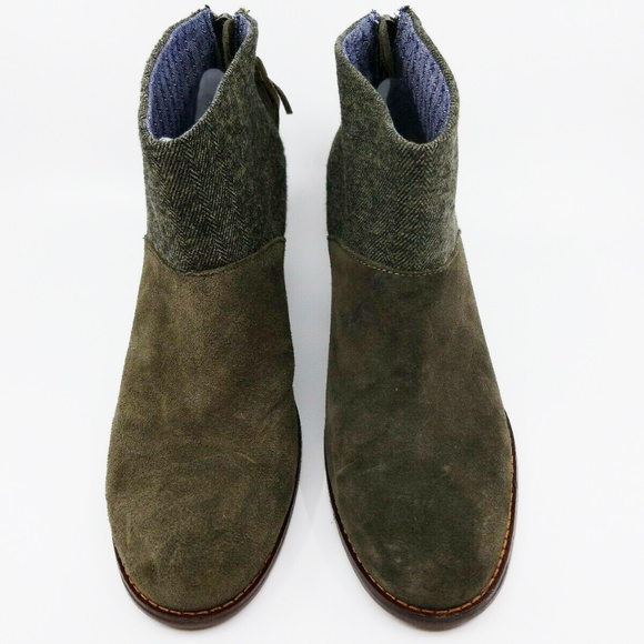 Toms Womens Leila Bootie Tarmac Olive Suede Size 8 - Picture 3 of 6